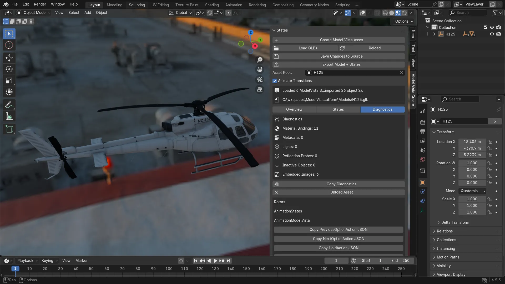 Diagnostics in the 1.0.0 plugin with record counts, copy controls, and Unload Asset